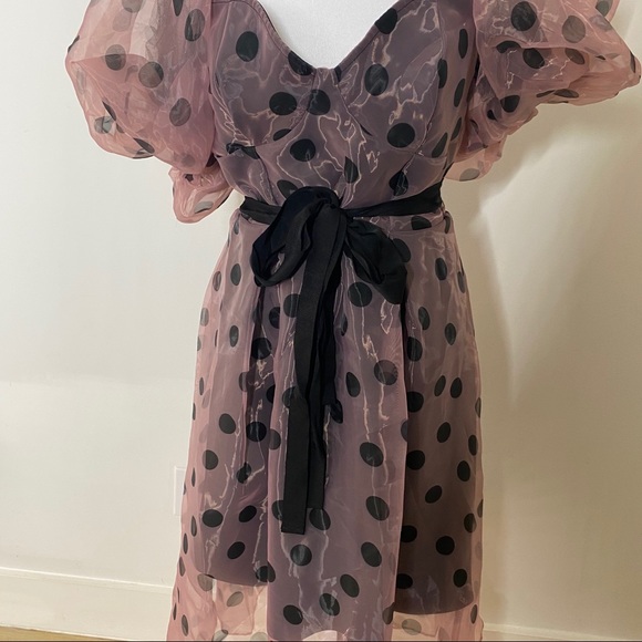 BRAND NEW ASOS Puff Sleeve MIDI Dress - Picture 4 of 9